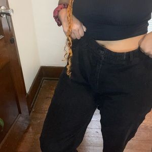 Black corduroy trousers